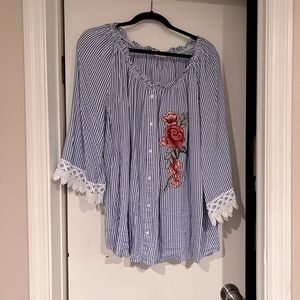 Striped rose shirt
